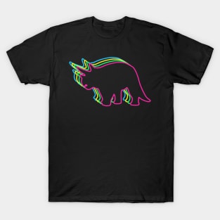 Triceratops 80s Neon T-Shirt